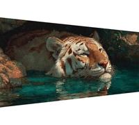 Peinture par Numero Tigre Peinture Numero Enfant Animal DIY Kit Creatif Adulte Couleur Toile, Paint by Numbers for Adults avec Accessoires pour Décoration Murale, Cadeau 30x60cm (Avec Cadre) W-A584