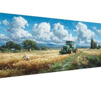 Peinture par Numero Tracteur Peinture Numero Enfant Usine DIY Kit Creatif Adulte Couleur Toile, Paint by Numbers for Adults avec Accessoires pour Décoration Murale, Cadeau 30x60cm (Avec Cadre) V-Q545