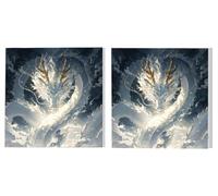 Peinture par Numéros 2 Pièces Kit, Le Dragon Blanc, Peinture Par Numéro Adulte, High Definition Canvas (Frameless) Peinture Acrylique Set, pour Débutants et Enfants, Loisirs Créatifs 35x35cm L5DY-29