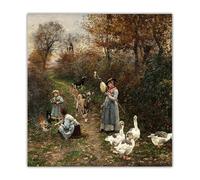 Peinture par numéros à faire soi-même pour adultes Marie François Firmin Girard Shepherd Girl at the Forest Edge at the Kindling of a Fire DIY Painting with Numbers for Adults