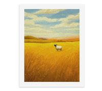 Peinture par numéros A Solitaire Sheep Standing in Golden Fields Under A Vibrant Sky Adult Digital Painting Artwork for Wall Decor Unique Home Modern Abstract Print Unframe 40 x 50 cm