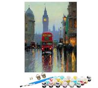 Peinture par Numéros Adulte Abstrait Big Ben, Débutants DIY Kit Peinture Numero, Adultes Artisanat pour Loisirs CréAtifs d'art, avec Pinceaux Acryliques, Décoration Maison Cadeau 100x135cm BJHWK72