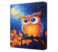 Peinture par Numéros Adulte Animal 5D Peinture Numero Enfant Toile 20x30cm avec Acryliques et Pinceaux, Activite Manuelle Adulte Kit, Loisirs Créatifs DIY Décoration Maison hibou (Sans Cadre) G-146