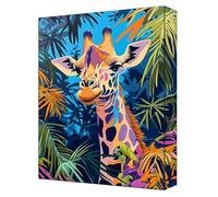 Peinture par Numéros Adulte Animal 5D Peinture Numero Enfant Toile 20x30cm avec Acryliques et Pinceaux, Activite Manuelle Adulte Kit, Loisirs Créatifs DIY Décoration Maison girafe (Sans Cadre) G-184