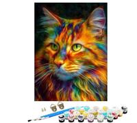 Peinture par Numéros Adulte Animal Chat, Débutants DIY Kit Peinture Numero, Adultes Artisanat pour Loisirs CréAtifs d'art, avec Pinceaux Acryliques, Décoration Maison Cadeau 100x135cm BJHWK275