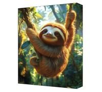 Peinture par Numéros Adulte Animal, DIY kit peinture adulte Paresseux Toile 50x70cm avec Peintures Acryliques et Pinceaux, Loisirs Créatifs pour Adultes et Enfants, Décoration Murale et Cadeau G-168