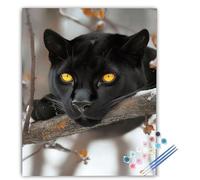 Peinture par Numéros Adulte Animal, Peinture Numero Adulte Noir, Paint by Numbers Loisirs Créatifs DIY Kits, Avec Pinceaux et Acrylique pour Decoration Maison Cadeau 100x135 cm Sans Cadre fQ-480