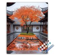 Peinture par Numéros Adulte Automne, Peinture Numero Adulte Paysage, Paint by Numbers Loisirs Créatifs DIY Kits, Avec Pinceaux et Acrylique pour Decoration Maison, Cadeau 50x70 cm Sans Cadre f4-4786