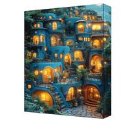 Peinture par Numéros Adulte Cabine 5D Peinture Numero Enfant Toile 80x110cm avec Acryliques et Pinceaux, Activite Manuelle Adulte Kit, Loisirs Créatifs DIY Décoration Maison village (Sans Cadre) G-805
