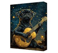 Peinture par Numéros Adulte Chien 5D Peinture Numero Enfant Toile 60x80cm avec Acryliques et Pinceaux, Activite Manuelle Adulte Kit, Loisirs Créatifs DIY Décoration Maison violon (Sans Cadre) G-190