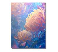 Peinture par Numéros Adulte ChrysanthèMe, Débutants DIY Kit Peinture Numero Fleurs, Adultes Loisirs CréAtifs d'art avec 3 Pinceaux e 36 Acryliques, Décoration Maison Cadeau 50 x 70 cm ZBSWK555