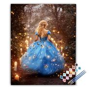 Peinture par Numéros Adulte Femme, Peinture Numero Adulte Bleu, Paint by Numbers Loisirs Créatifs DIY Kits, Avec Pinceaux et Acrylique pour Décoration Murale Maison, Cadeau 30x40 cm Sans Cadre fQ-812