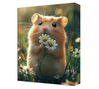 Peinture par Numéros Adulte Fleurs, DIY kit peinture adulte Hamster Toile 30x40cm avec Peintures Acryliques et Pinceaux, Loisirs Créatifs pour Adultes et Enfants, Décoration Murale et Cadeau G-306