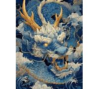 Peinture par Numéros Adulte Kit DIY Le dragon bleu avec Pinceaux Peintures Acryliques Toile 70x90cm Sans Cadre Facile à Réaliser Débutants Enfants Décoration Murale Maison Cadeau Créatif Relaxant F501