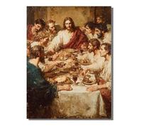 Peinture par Numéros Adulte La CèNe, Débutants DIY Kit Peinture Numero avec Cadre Christianisme Abstrait Artisanat pour CréAtifs d'art avec Pinceaux Acryliques Décoration Maison 60 x 80 cm KSWDK667