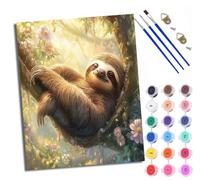 Peinture par numéros adulte L'arbre en fleurs laisse pendre paresseusement ses branches Kit de pour adultes Peinture sur toile Avec pinceaux pour décoration murale de la maison 40x50 cm sans cadre