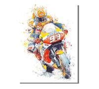 Peinture par Numéros Adulte Moto, Débutants DIY Kit Peinture Numero avec Cadre Courses, Artisanat pour Loisirs CréAtifs d'art, avec Pinceaux Acryliques, Décoration Maison Cadeau 40x55 cm KSWDK790