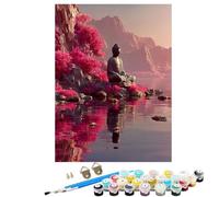 Peinture par Numéros Adulte Paysage Naturel Zen, Débutants DIY Kit Peinture Numero avec Cadre, Artisanat Loisirs CréAtifs d'art, 3 Pinceaux e Acryliques, Décoration Maison Cadeau 100x135cm BJHDK61