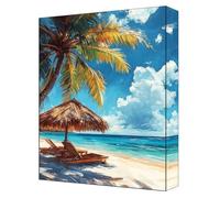 Peinture par Numéros Adulte Plage 5D Peinture Numero Enfant Toile 40x55cm avec Acryliques et Pinceaux, Activite Manuelle Adulte Kit, Loisirs Créatifs DIY Décoration Maison Arbre (Sans Cadre) G-230