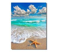 Peinture par Numéros Adulte Plage, Débutants DIY Kit Peinture Numero avec Cadre Plage, Artisanat Loisirs CréAtifs d'art, avec 3 Pinceaux e Acryliques, Décoration Maison Cadeau 100x135cm ZBSDK508