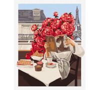 Peinture par numéros avec cadre Images à peindre - Blooming Paris 40x50 cm