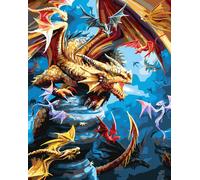Peinture par numéros avec cadre Images à peindre - Monde des Dragons 40x50 cm