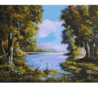 Peinture par numéros avec cadre Images à peindre - Silence de la forêt 50x40 cm
