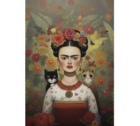 peinture par numéros avec cadre Peinture - Frida Cats 40x50 cm