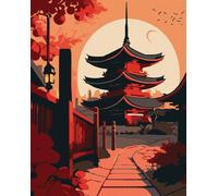 peinture par numéros avec cadre Peinture - paysage asiatique 40x50 cm
