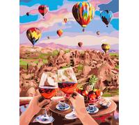 Peinture par numéros avec cadre Peinture - Toast dans le ciel 40x50 cm