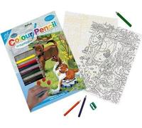 Peinture par numéros avec crayons de couleur Chaton et bébé chien