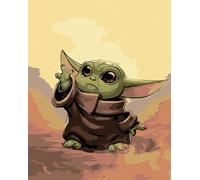 Peinture par numéros - Baby Yoda, 80x100 cm, hors toile sur châssis
