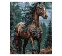 Peinture par Numéros Cheval élégant DIY Peinture Acrylique pour Adultes Débutants avec Pinceaux Kit de Peinture à l'huile sur Toile pour Décoration Murale Maison,sans Cadre 50x65 cm