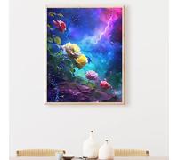 Peinture par Numéros DIY Kit 100x135 cm pour Adultes Enfants -sans Fleur Rose DIY Peinture à l'huile par Numéros sur Toile Artisanat avec Pinceaux Paint Acryliques Décoration Cadeau PjY1934 4-2