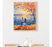 Peinture par Numéros DIY Kit 100x135cm pour Adultes Enfants -sans Feuilles océan DIY Peinture à l'huile par Numéros sur Toile Artisanat avec Pinceaux Paint Acryliques Décoration Cadeau PjY3508 D-0