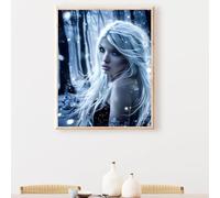 Peinture par Numéros DIY Kit 30x40 cm pour Adultes Enfants -sans Femme Neige DIY Peinture à l'huile par Numéros sur Toile Artisanat avec Pinceaux Paint Acryliques Décoration Cadeau PjY2210 9-I