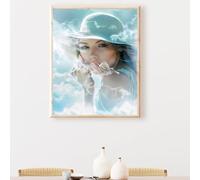 Peinture par Numéros DIY Kit 40 x 50 cm pour Adultes Enfants -sans FuméE femme DIY Peinture à l'huile par Numéros sur Toile Artisanat avec Pinceaux Paint Acryliques Décoration Cadeau PjY7536 T-0