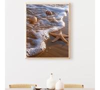 Peinture par Numéros DIY Kit 40x50 cm pour Adultes Enfants -sans éToile De Mer conque DIY Peinture à l'huile par Numéros sur Toile Artisanat avec Pinceaux Paint Acryliques Décoration PjY4956 7-S