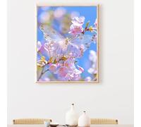 Peinture par Numéros DIY Kit 60 x 90 cm pour Adultes Enfants -sans Fleur Papillon DIY Peinture à l'huile par Numéros sur Toile Artisanat avec Pinceaux Paint Acryliques Décoration Cadeau PjY218 O-P