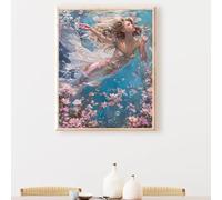 Peinture par Numéros DIY Kit 90 x 120 cm pour Adultes Enfants -sans Femme fleur DIY Peinture à l'huile par Numéros sur Toile Artisanat avec Pinceaux Paint Acryliques Décoration Cadeau PjY3672 3-K