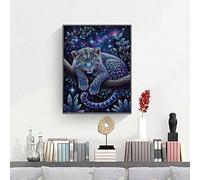 Peinture par Numéros DIY Kit pour Adultes Enfants Animal LéOpard DIY Peinture à l'huile par Numéros sur Toile Artisanat avec Pinceaux Painting Acryliques Décoration Cadeau (50x70cm) PjY388 2-8