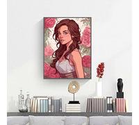 Peinture par Numéros DIY Kit pour Adultes Enfants Fleur Femme DIY Peinture à l'huile par Numéros sur Toile Artisanat avec Pinceaux Painting Acryliques Décoration Cadeau 60x90cm PjY7752 6-6