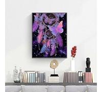 Peinture par Numéros DIY Kit pour Adultes Enfants Papillon Animal DIY Peinture à l'huile par Numéros sur Toile Artisanat avec Pinceaux Painting Acryliques Décoration Cadeau 50 x 70 cm PjY3938 A-S