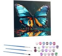 Peinture par Numéros DIY Kit70x70 cm pour Adultes Enfants -sans Cadre Papillons colorés DIY Peinture à l'huile par Numéros sur Toile Artisanat avec Pinceaux Peintures Acryliques Décoration Cadeau B-49
