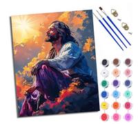 Peinture par numéros DIY par numéros pour adultes Les gens dans les nuages Peinture par numéros Kits sur toile avec pinceaux pour décoration murale de la maison Avec cadre