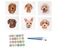 Peinture par numéros Dog - Kit de coloriage de chiot en toile avec cadre | Jeu de peinture d'animaux mignons pour garçons, filles, femmes et adultes, kit de peinture à l'huile de bricolage pour