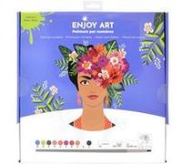 ENJOY ART Peinture par Numéro Acrylique 30x30 cm - Frida - Kit Complet avec Peinture et Pinceaux - Loisirs Créatifs Facile pour Enfants et Adultes - Débutants et Passionnés