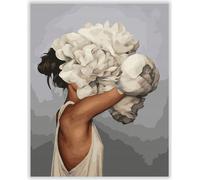 Peinture par numéros - Femme avec fleur 40 x 50 cm