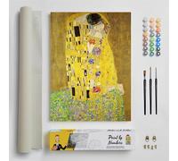 Peinture par Numeros - Gustav Klimt - Kit de peinture à l'huile par numéros avec pinceaux et couleurs vives - Toile pré-dessinée facile à peindre pour les débutants, les enfants et les adultes