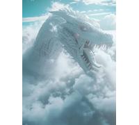 Peinture par Numéros Kit Adultes, Le dragon blanc des nuages Pinceaux et Pigment Peintures Acryliques pour, Design Décoratif Pour la Maison par et Cadeaux, Sans Cadre 50x70cm D5SS-856